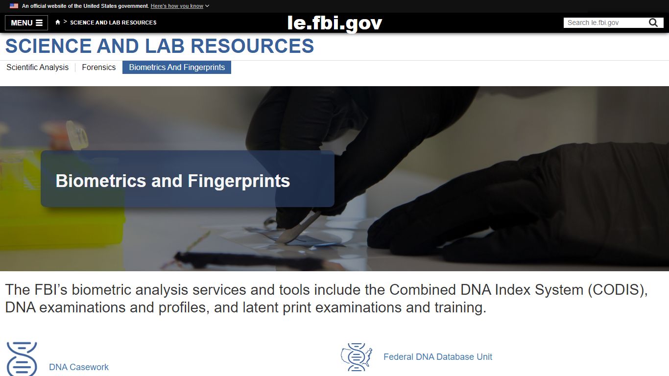 Biometrics and Fingerprints — LE - Law Enforcement